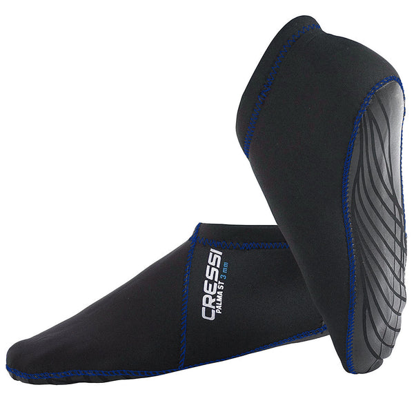 Open Box Cressi Palma ST 3mm Short Socks-Black / Blue-XSMSM - DIPNDIVE