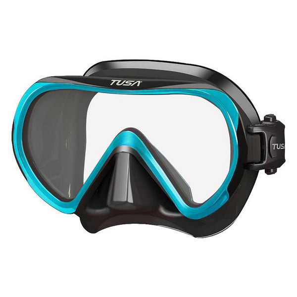Open Box Tusa Ino Scuba Diving Mask - Black Silicone/Ocean Green - DIPNDIVE