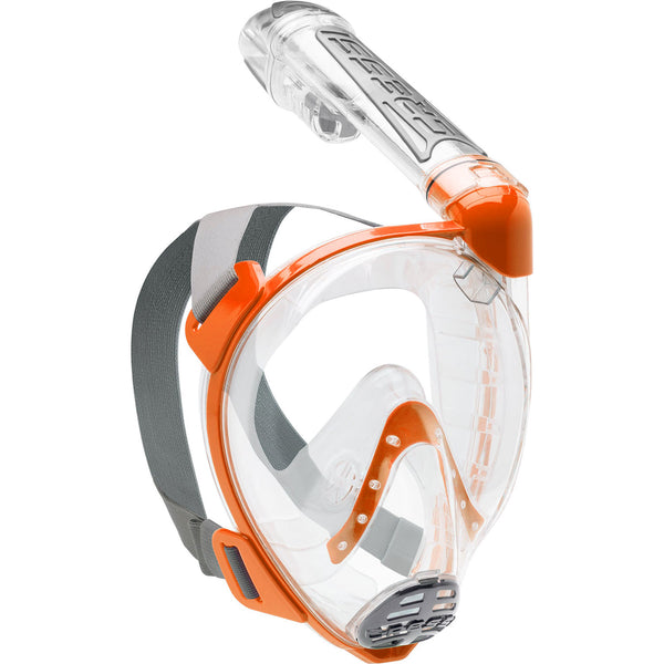 Open Box Cressi Duke Dry Full Face Mask-Clear / Orange Medium / Large - DIPNDIVE