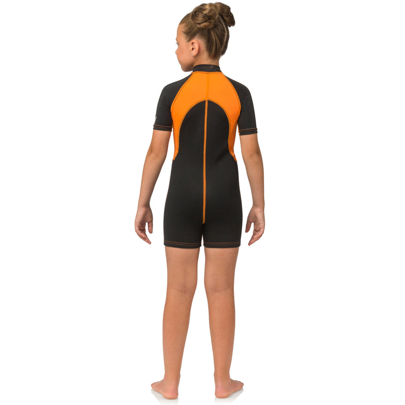 Open Box Cressi Shorty Kids Swim Wetsuit-Orange-XXLG - DIPNDIVE