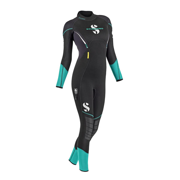 Used ScubaPro Women's 3mm Bzip Sport Steamer-Black/Caribbean-Large - DIPNDIVE