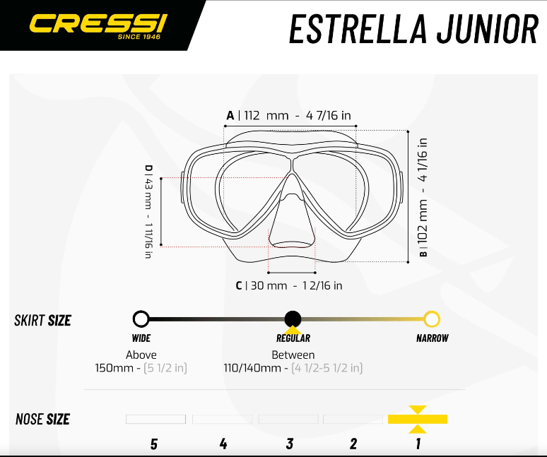 Open Box Cressi Estrella Tx Mask Junior - DIPNDIVE