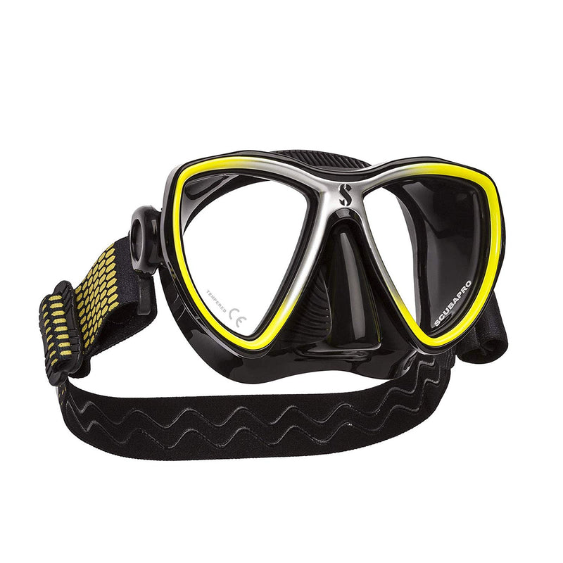 Used ScubaPro Synergy Mini Mask - Black/Yellow/Silver - DIPNDIVE