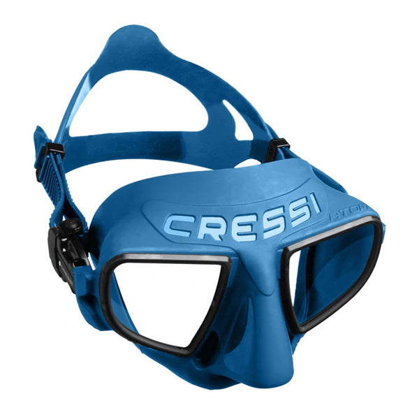 Used Cressi Atom Frameless Freediving Mask - Blue Metal / Black - DIPNDIVE