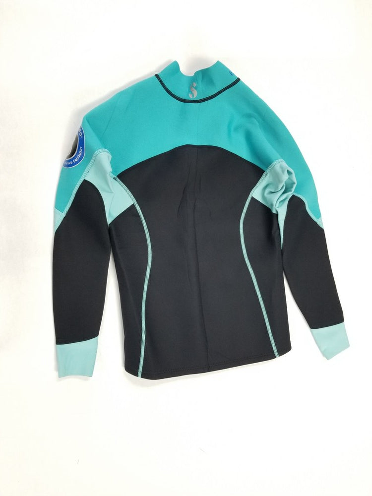 Used ScubaPro Women's 1.5mm Everflex Long Sleeve Rash Guard, Teal, Medium - DIPNDIVE