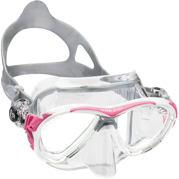 Used Cressi Eyes Evolution Crystal Adult Size Scuba Mask - Pink / Crystal - DIPNDIVE