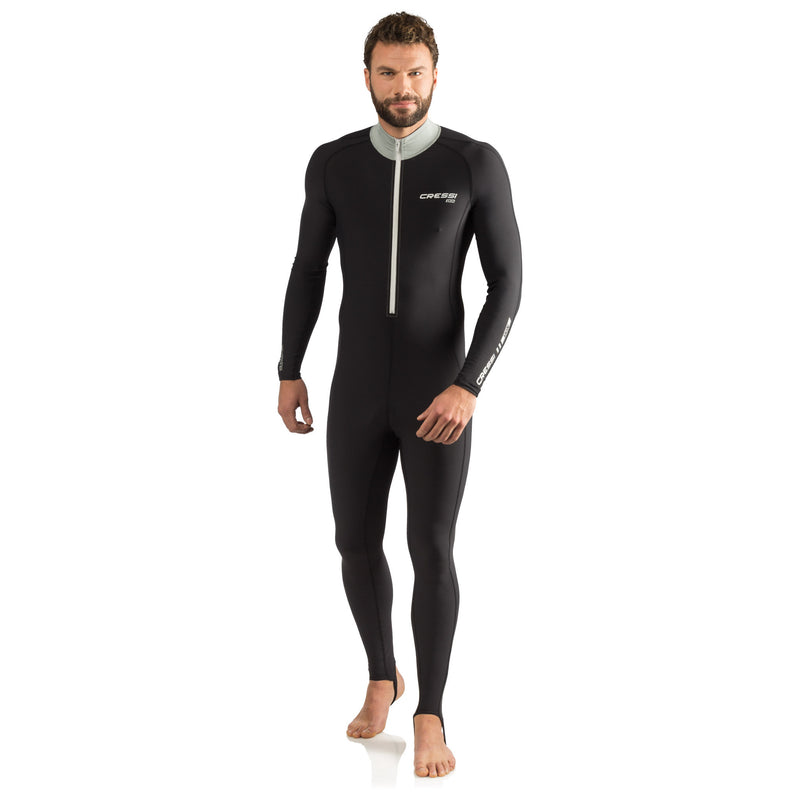 Open Box Cressi Skin Scuba Dive Full Suit - Black/Silver - 3X-Large - DIPNDIVE