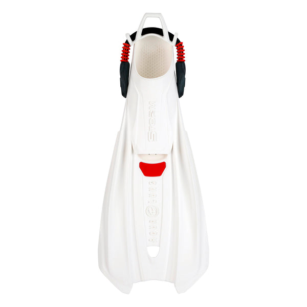 Used Aqua Lung Storm Dive Fins - White Arctic / Red, Size: Medium / 39-42 / US:7-9.5 - DIPNDIVE