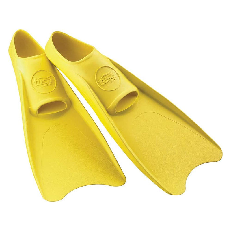 Open Box Tusa Sport Full Foot Rubber Scuba Dive Fins - Yellow - Medium - DIPNDIVE