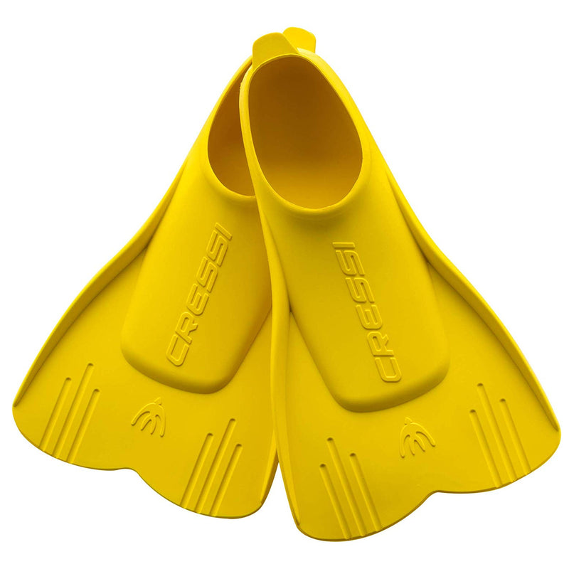 Used Cressi Kids Mini Light Floating Swim Fins - Yellow, Size - 8/11 Kid | 25/28 - DIPNDIVE
