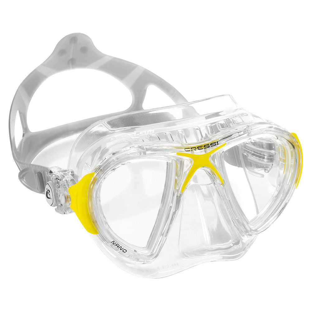 Open Box Cressi Nano Scuba Dive Mask - Clear / Yellow | DIPNDIVE