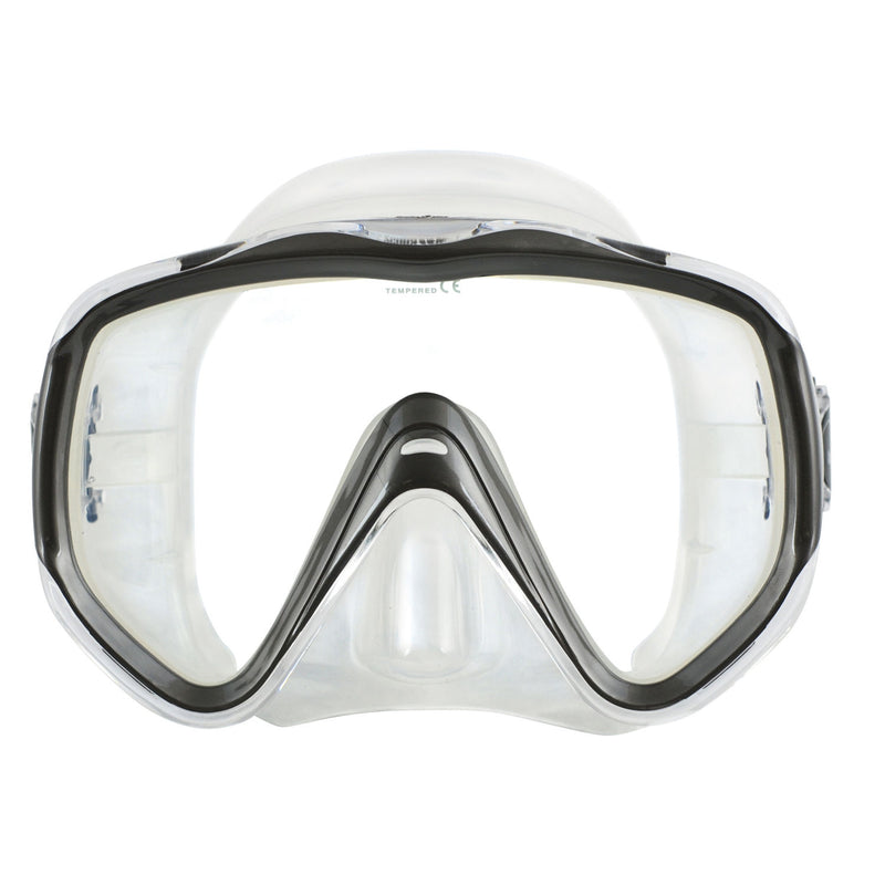 Open Box ScubaMax MK-176 Abaco Scuba Dive Mask - Silver with Clear Skirt - DIPNDIVE