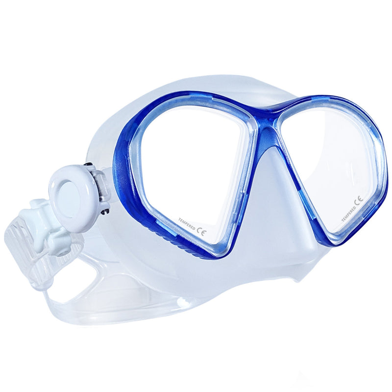Tilos Spawn Camo Spearfishing Mask Transparent Blue