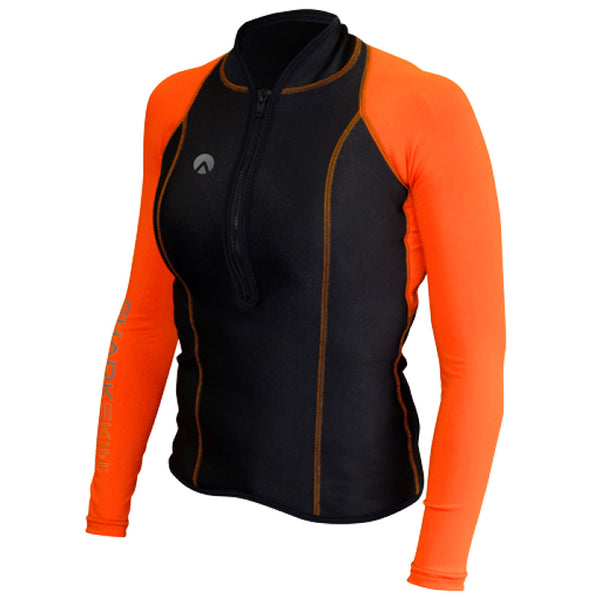 Open Box Sharkskin Womens Performance Wear Long Sleeve-Black / Orange-10 (AUS) / 04(US Size) - DIPNDIVE