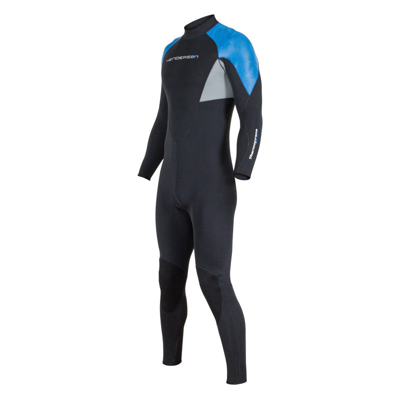 Used Henderson 3mm Mens Thermoprene Pro Back Zip Wetsui - Black / Blue - Medium - DIPNDIVE