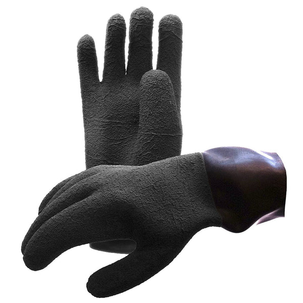 Used Waterproof Heavy Duty Latex Dry Gloves - XX-Large - DIPNDIVE