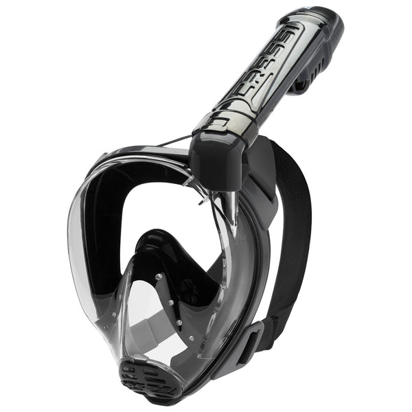 Used Cressi Baron Adult Snorkeling Full Face Mask - Black/Black, Size: Small/Medium - DIPNDIVE