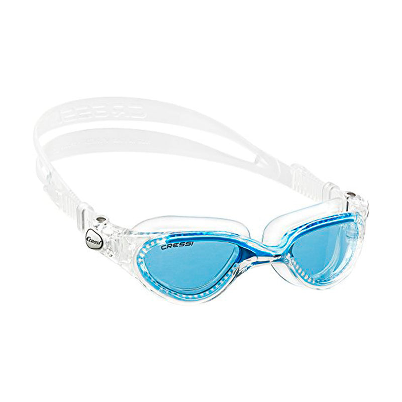 Used Cressi Flash Swimming Goggles, Clear/Blue, Azure Lens - DIPNDIVE
