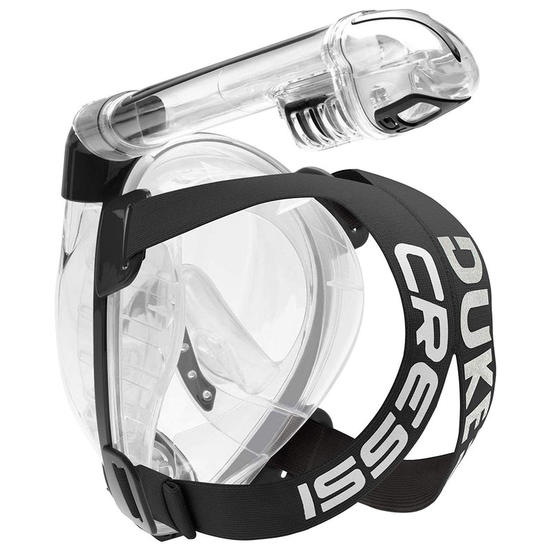 Used Cressi Duke Dry Full Face Mask, Clear/Black, Size: Small/Medium - DIPNDIVE