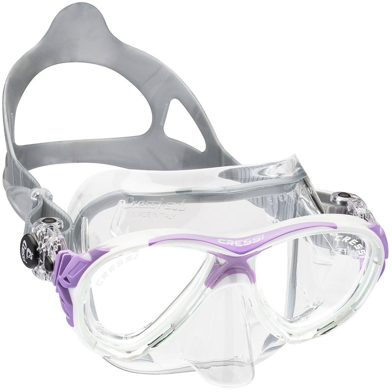 Used Cressi Eyes Evolution Crystal Adult Size Scuba Mask-Lilac / Crystal - DIPNDIVE