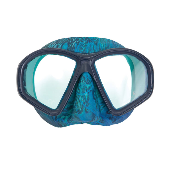 Used XS Scuba Stalker Dive Mask - Blue Camo - DIPNDIVE