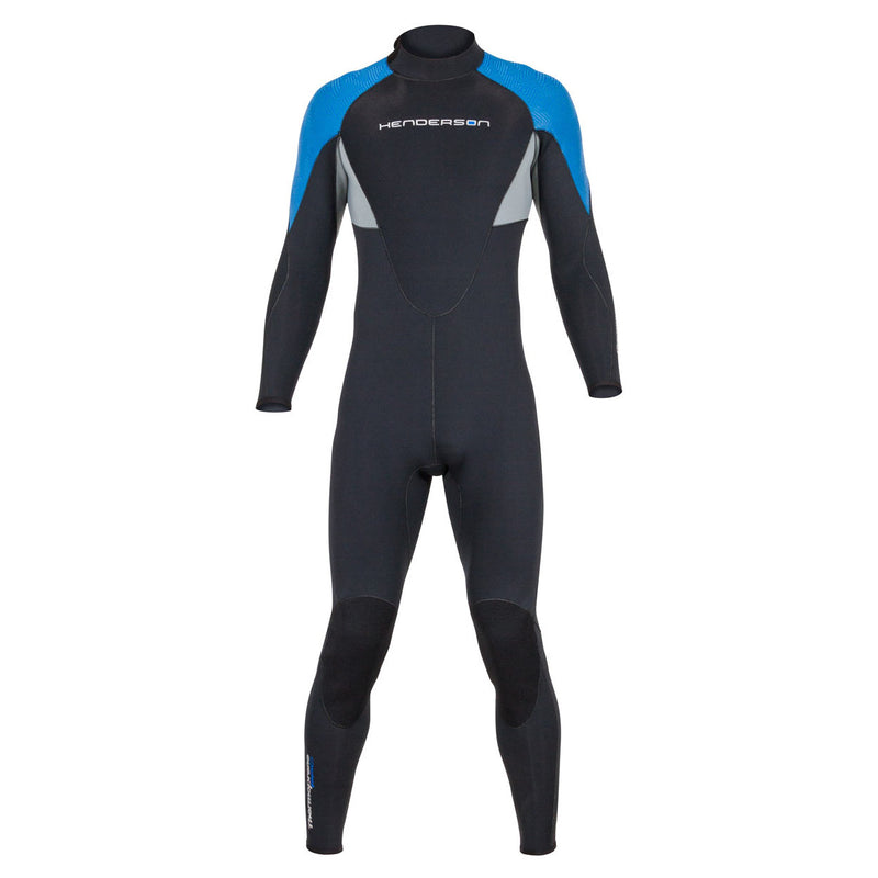 Used Henderson 3mm Mens Thermoprene Pro Back Zip Wetsui - Black / Blue - 3X-Large - DIPNDIVE