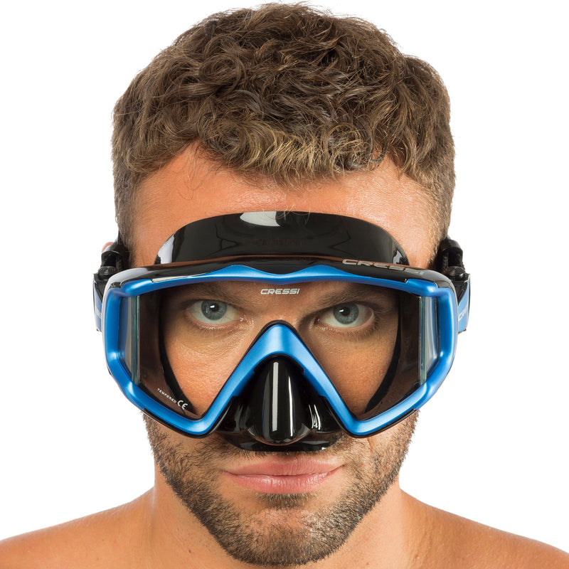 Open Box Cressi Liberty Triside SPE Dive Mask - Black/Sapphire - DIPNDIVE