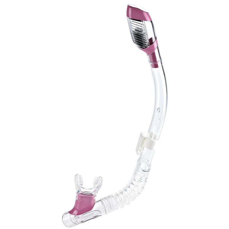 Used Cressi Supernova Dry Junior Small Size Snorkel-Clear/Pink - DIPNDIVE
