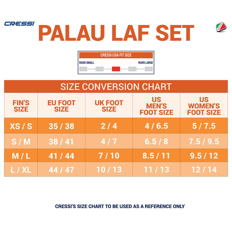 Used Cressi Palau Open Heel Fins-Blue-Small/Medium - US M:6.5-8 / W:7.5-9.5 - DIPNDIVE