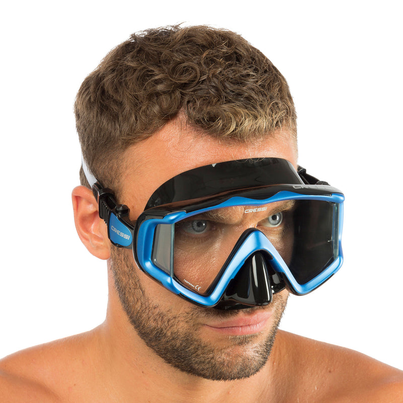 Open Box Cressi Liberty Triside SPE Dive Mask - Black/Sapphire - DIPNDIVE