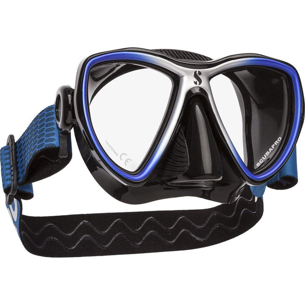 Open Box ScubaPro Synergy Mini Mask - Black/Blue/Silver - DIPNDIVE