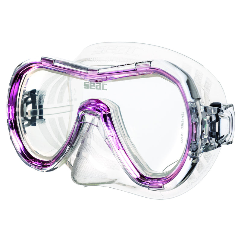 Used Seac Giglio MD Soft Silicon Mask - Clear Silicone Pink - DIPNDIVE