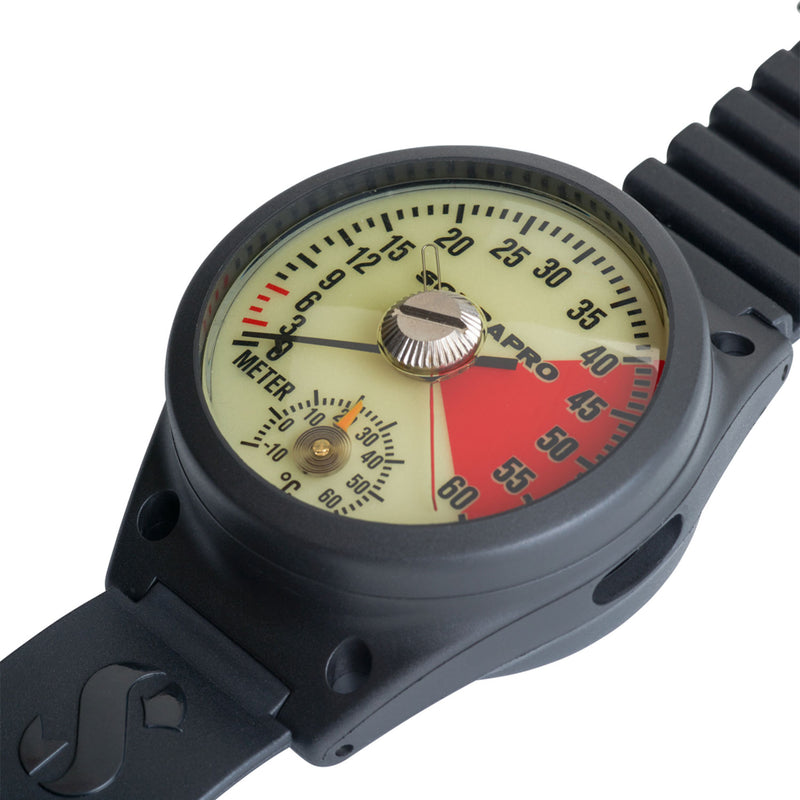 ScubaPro Depth Gauge with Wrist Armstrap - Metric - DIPNDIVE