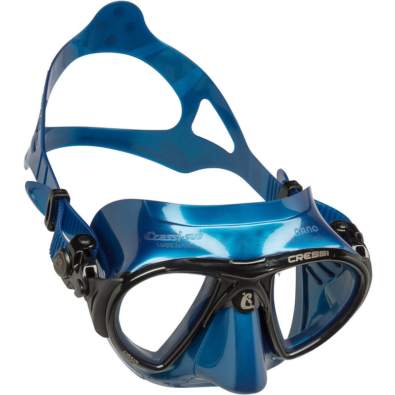 Used Cressi Nano Black Scuba Dive Mask-Blue / Black - DIPNDIVE