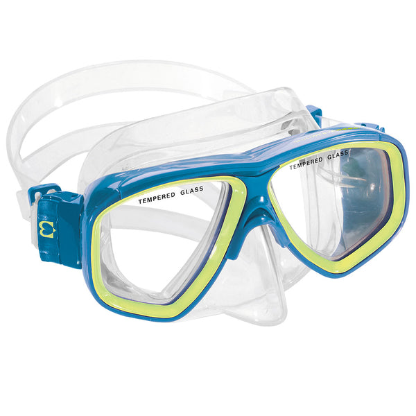 Open Box Cressi Brisa Kids Snorkeling Rocks Mask - Blue / Yellow - DIPNDIVE