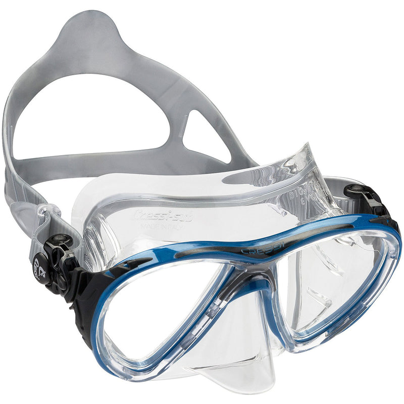 Used Cressi Big Eyes Evolution Crystal Adult Size Scuba Mask-Blue / Black - DIPNDIVE