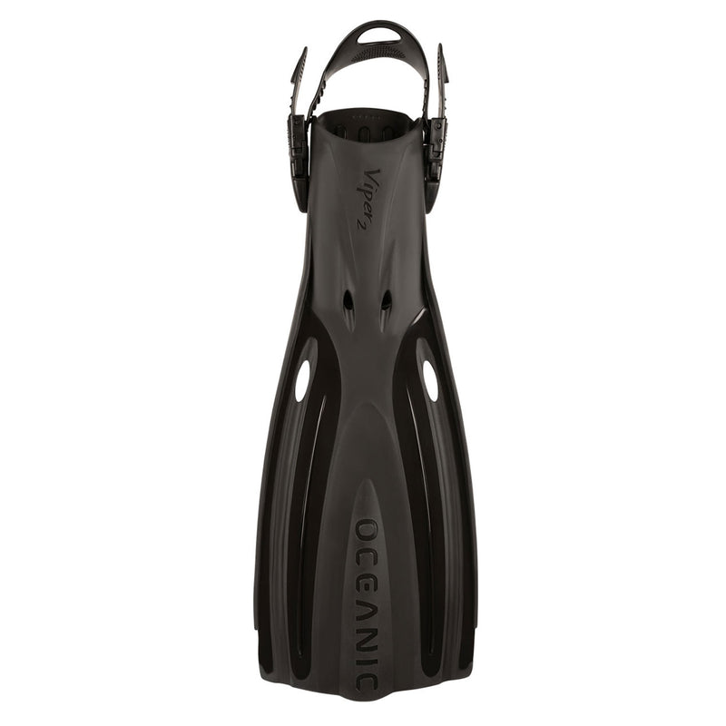 Used Oceanic Viper 2 Open Heel Scuba Dive Fins, Black/Black, Size: X-Small / US M:4-6 / W:5-7 - DIPNDIVE
