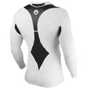 Open Box Sharkskin Mens Compression R-Series Long Sleeve Top-White/Black-XLarge - DIPNDIVE