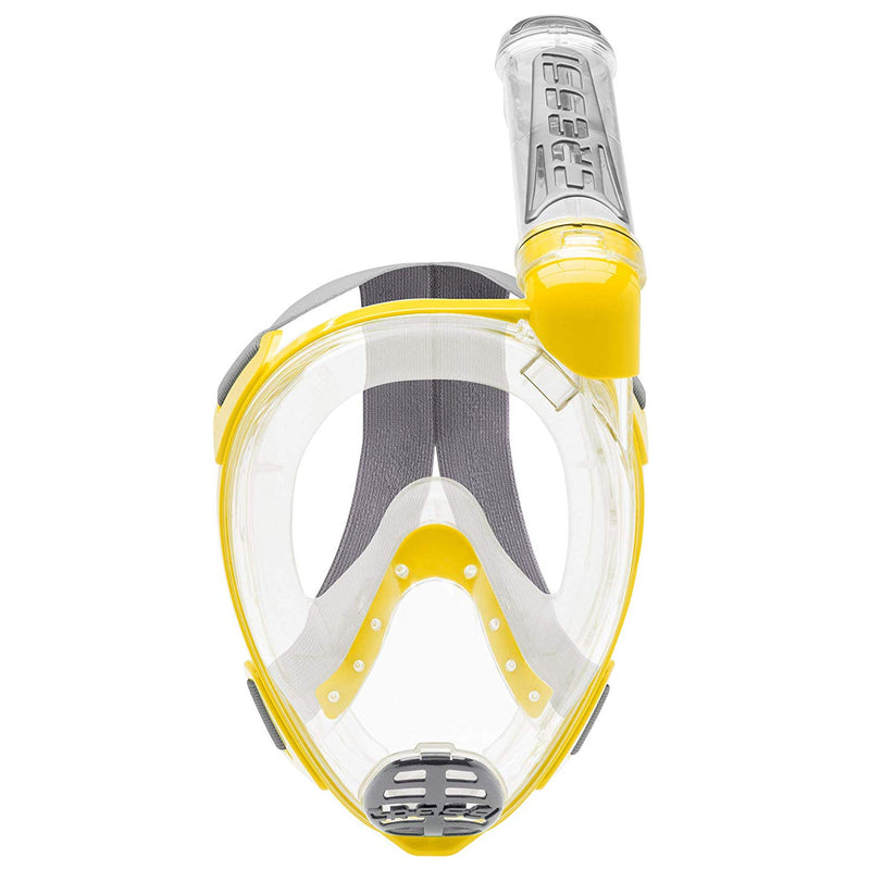 Open Box Cressi Duke Dry Full Face Mask, Clear/Yellow, Size: Medium/Large - DIPNDIVE