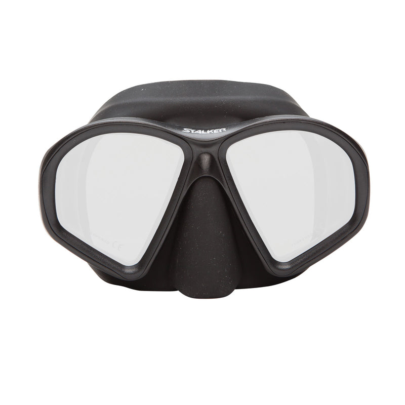 Open Box XS Scuba Stalker Dive Mask - Black Silicone - DIPNDIVE