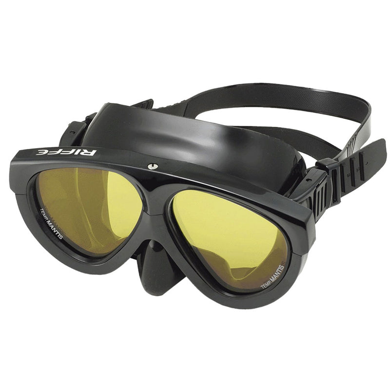 Used Riffe Mantis Mask for Diving and Spearfishing (Black w/Amber Lens) - DIPNDIVE