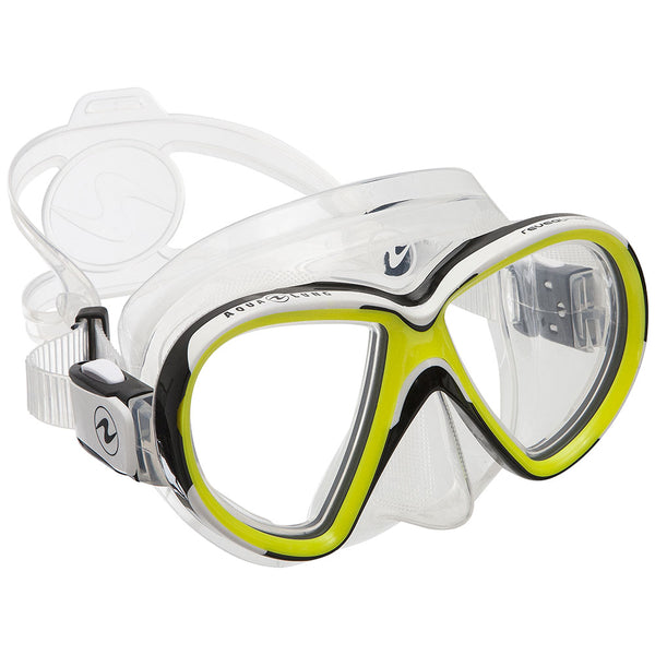 Open Box Aqua Lung Reveal X2 Dive Mask, Color: Clear/Yellow - DIPNDIVE