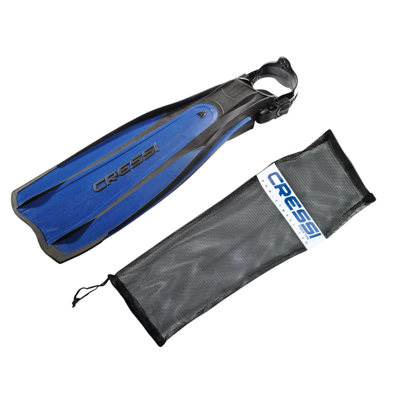 Used Cressi Pro Light Open Heel Fins with Mesh Bag - Blue X-Small/Small US Men's 5-7 / Women's 6-8 - DIPNDIVE