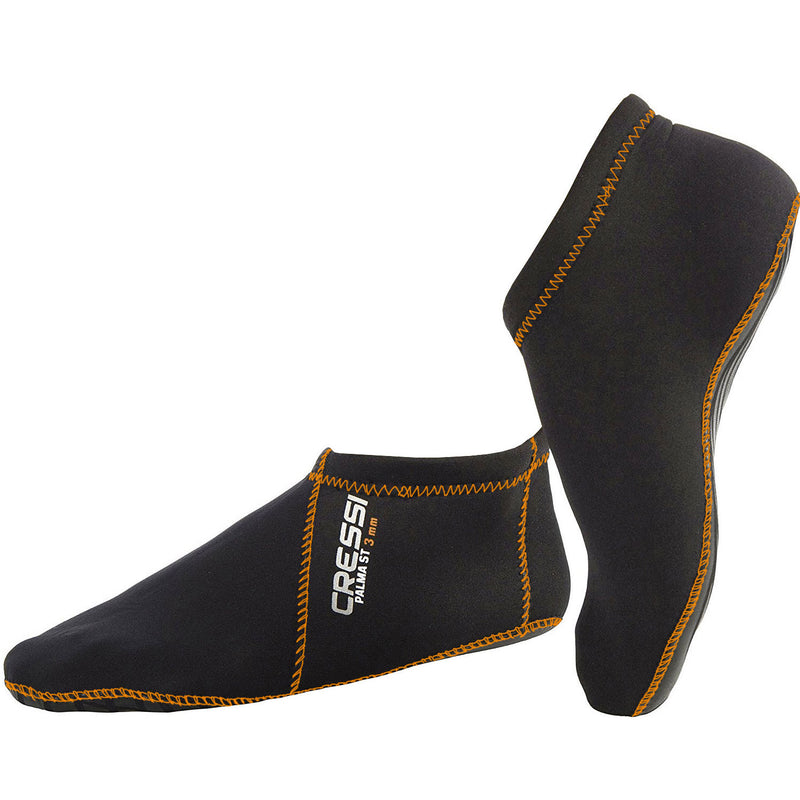 Open Box Cressi Palma ST 3mm Short Socks-Black / Orange-MDLG - DIPNDIVE