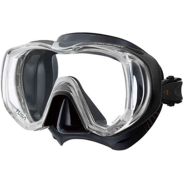 Used Tusa M-3001 Freedom Tri-Quest Dive Mask-Black / Black - DIPNDIVE