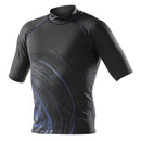 Open Box SubGear Mens Circle Short Sleeve Rash Guard - Black/Blue, Size SM - DIPNDIVE