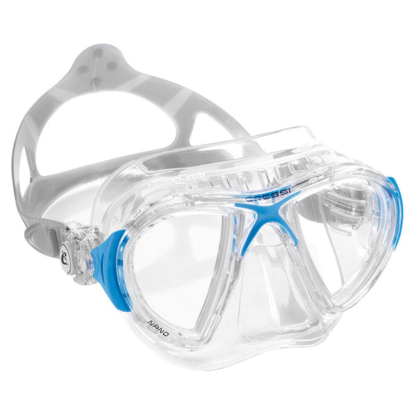 Open Box Cressi Nano Scuba Dive Mask - Clear / Blue - DIPNDIVE