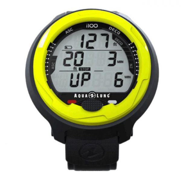 Open Box Aqua Lung i100 Wrist Scuba Dive Computer - Yellow - DIPNDIVE