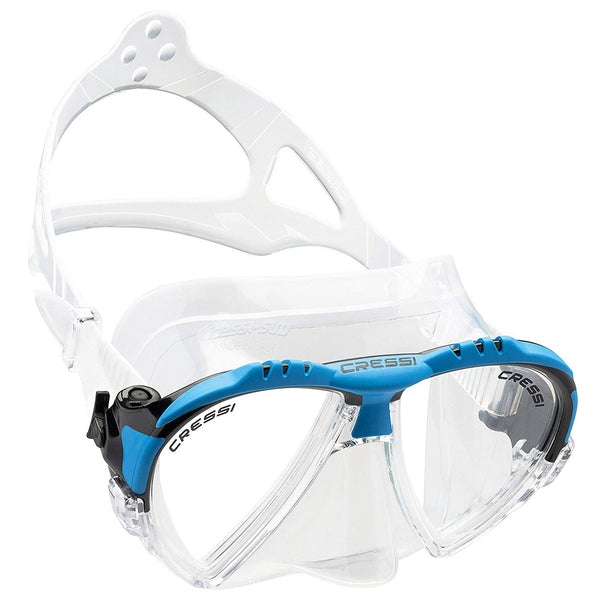 Open Box Cressi Matrix Adult Size Scuba Mask - Blue / Clear - DIPNDIVE