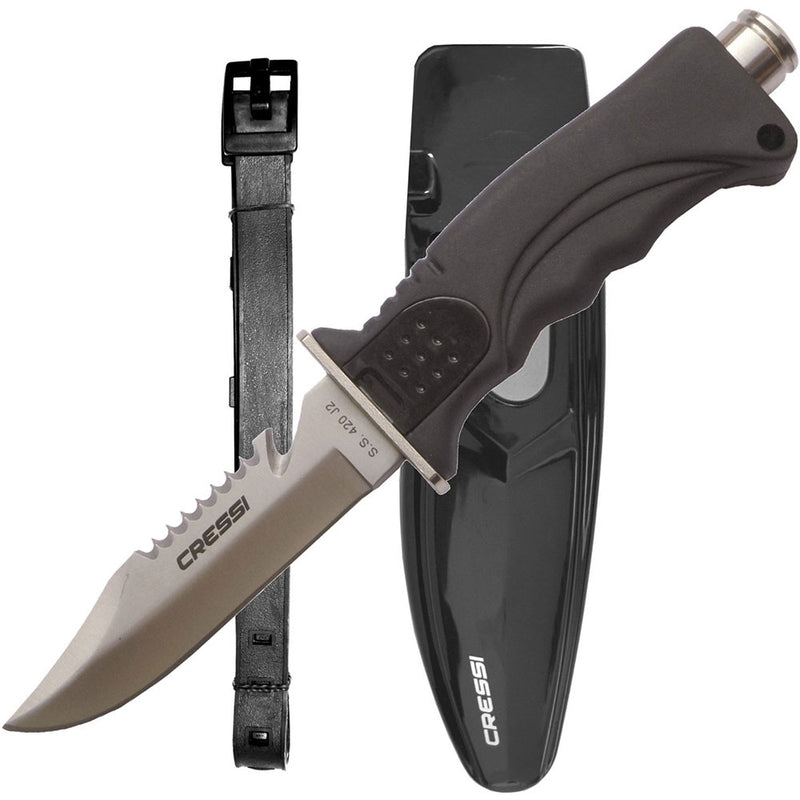 Used Cressi Skorpion Dive Knife-Black - DIPNDIVE